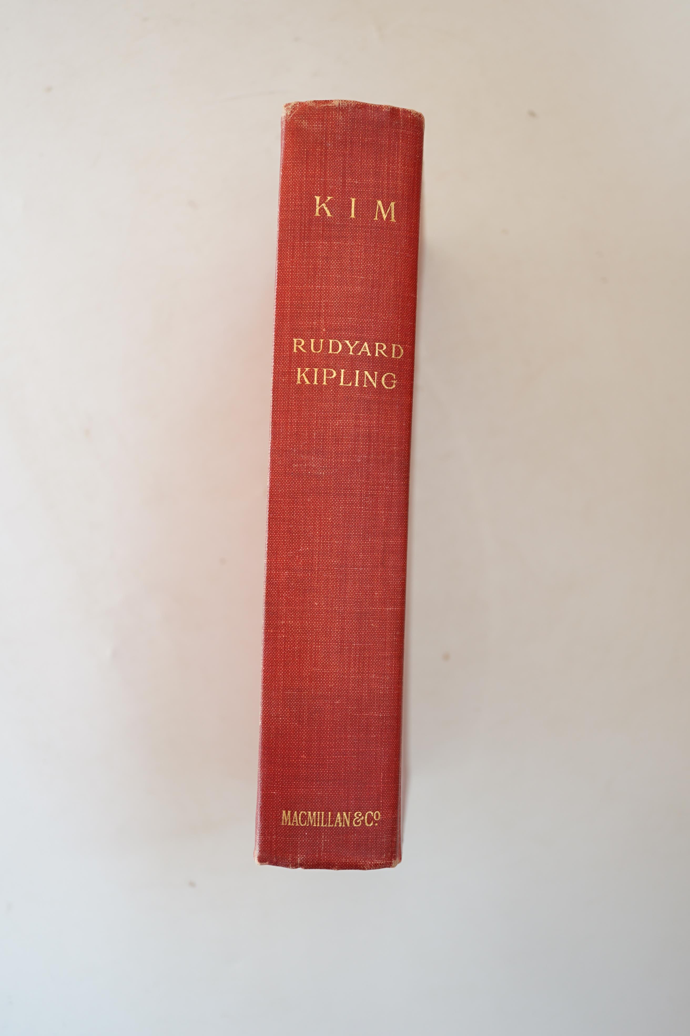 Kipling, Rudyard - Kim, 1st English edition, 8vo, red cloth, illustrated, Macmillan and Co., Limited, London, 1901